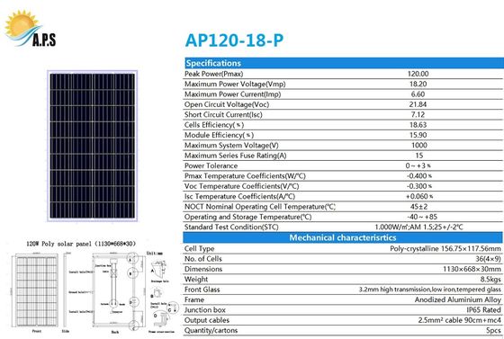 36cells Poly Crystalline 120W,125W,130W Solar Panel Kit For Small Home System Use,Solar Street Light, Solar Pumps.