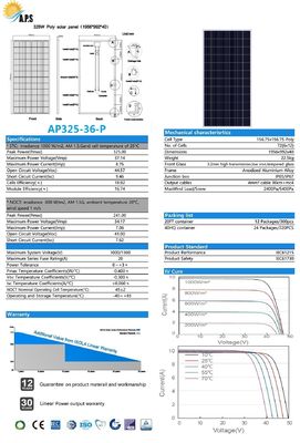 72 Cell 36V solar panel photovoltaic module Polycrystalline  Poly 310W,315W,320W,325W,330W,335W, 340W  Solar Power