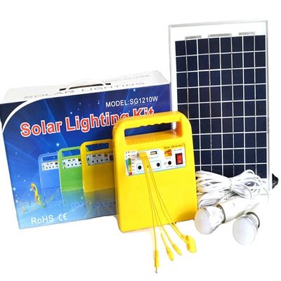 Solar Emergency light,portable mini home solar power system, solar lighting kit,10W solar energy light bulb SG1210