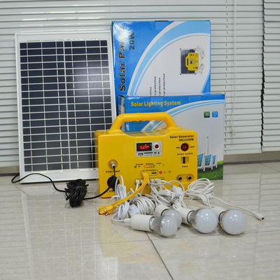 Home And Outdoor Phone Power Charging FM Radio MP3 Player 20W Solar Power Bank Charger , Solar Lighting Kit SG1220
