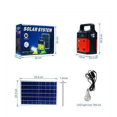 Portable Lithium Ion Battery Solar Energy System 10w 6v All In One Solar Power Generator With MP3& FM Radio SL0610
