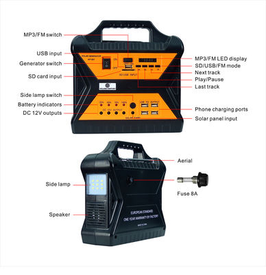 DC solar home system portable solar lighting kits Radio MP3 lead acid battery Solar Power Generator SL1230