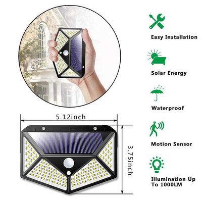 Waterproof 4 Sides Outdoor Solar Lamp Wall Light PIR Solar Led Sensor Light Solar Motion Sensor Wall Light 100LED
