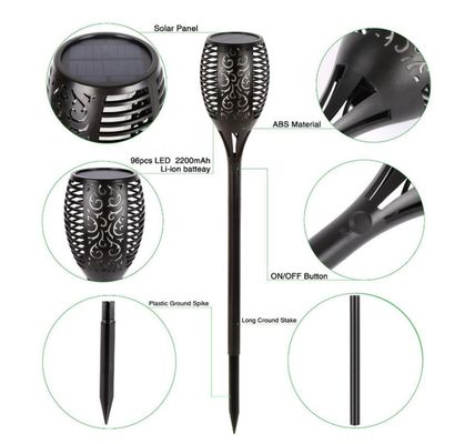 96LED Solar Torches Light, Solar Lawn Lamp, Camping Light Bulb, Solar Garden Lights,Solar Flickering Flame Light