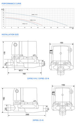 Domestic Hot Water Circulating Pump,Automatic Boosting Pump,High Pressure Water Booster Pump, Silent Pump 15PBG-10-N