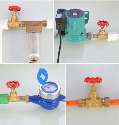 1/2", 3/4",1", 1 1/4", 1 1/2", 2" Female Thread Brass Gate Valve, Bronze Sluice Valve With Red Wheel Handle