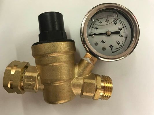 Adjustable Brass Pressure Reducing Valve, Pressure Relief Valve, With Gauge Muffler Valve, Relief Valve