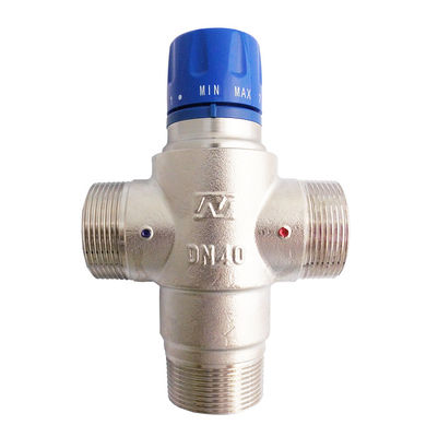 DN32 DN40 Brass Water Thermostatic Mixing Valve,3 Way Thermostatic Mixing Valve  Thermostatic Shower Mixer Valve