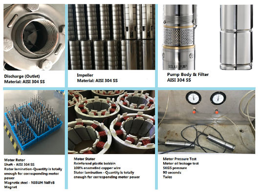 5 Inch Deep Well Stainless Steel Impeller Solar Submersible Pump For Agricultural Irrigation Big Flow Pump