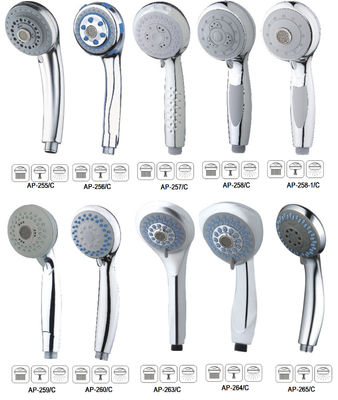 Chrome Plated ABS Head Shower Head, 8 Modes Water Flow Spray Classical Style  European Market