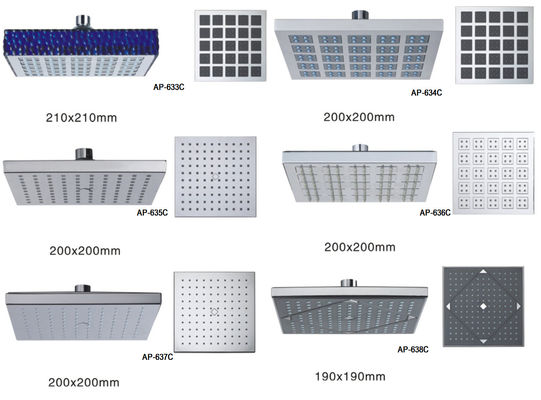 200MM X200MM Plastic ABS Square  Rainfall  Shower Head  With Brass Ball Joint,Luxury Bathroom Ceiling Shower