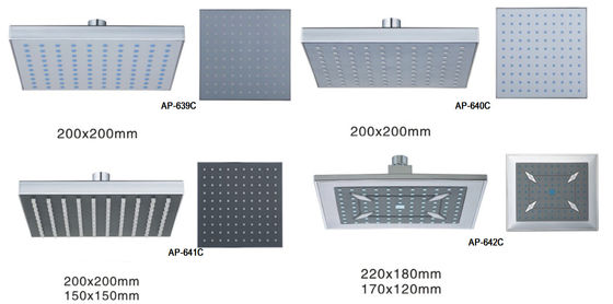 200MM X200MM Plastic ABS Square  Rainfall  Shower Head  With Brass Ball Joint,Luxury Bathroom Ceiling Shower