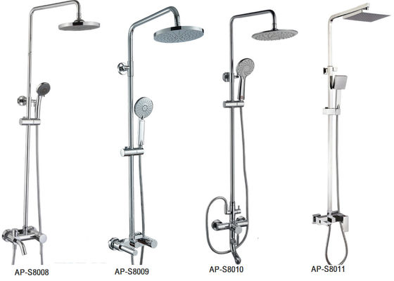 Double/Single Handle Shower Set With SUS304 Sliding Bar, Brass Faucet ,ABS Hand Shower, ABS Shower Head