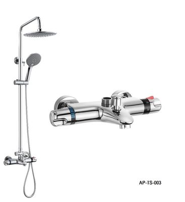 Thermostatic Shower Set,Wall Mounted Bath Shower Mixer Thermostatic Bath Shower Faucet With Diverter