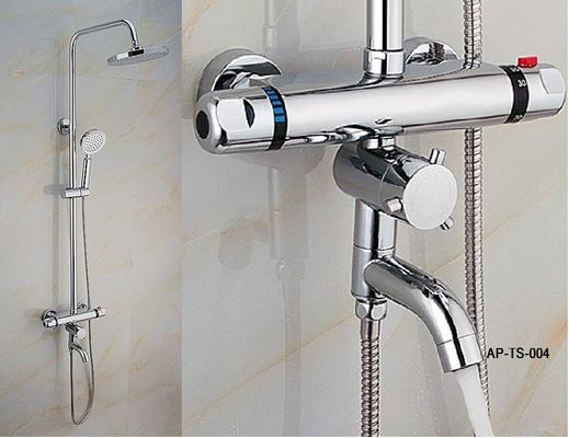 Thermostatic Shower Set,Wall Mounted Bath Shower Mixer Thermostatic Bath Shower Faucet With Diverter