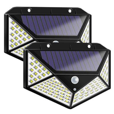 Waterproof 4 Sides Outdoor Solar Lamp Wall Light PIR Solar Led Sensor Light Solar Motion Sensor Wall Light 100LED