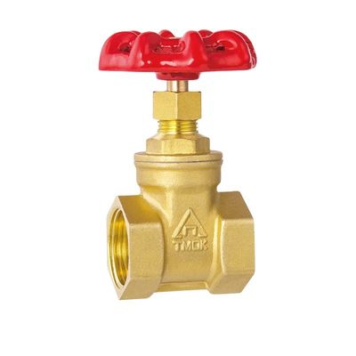 1/2", 3/4",1", 1 1/4", 1 1/2", 2" Female Thread Brass Gate Valve, Bronze Sluice Valve With Red Wheel Handle