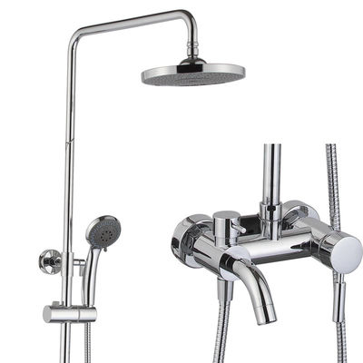 Double/Single Handle Shower Set With SUS304 Sliding Bar, Brass Faucet ,ABS Hand Shower, ABS Shower Head